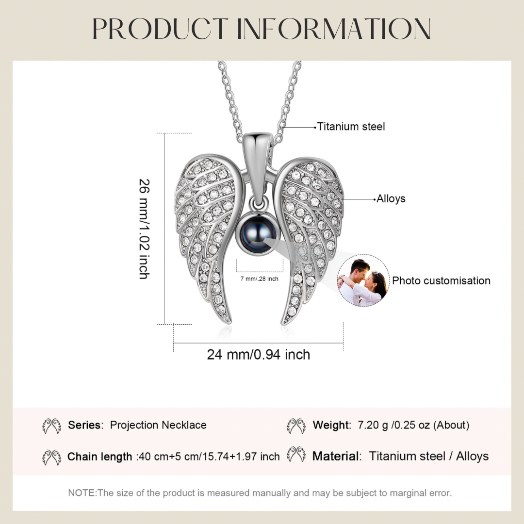 Collar Alas de Ángel con tu Foto